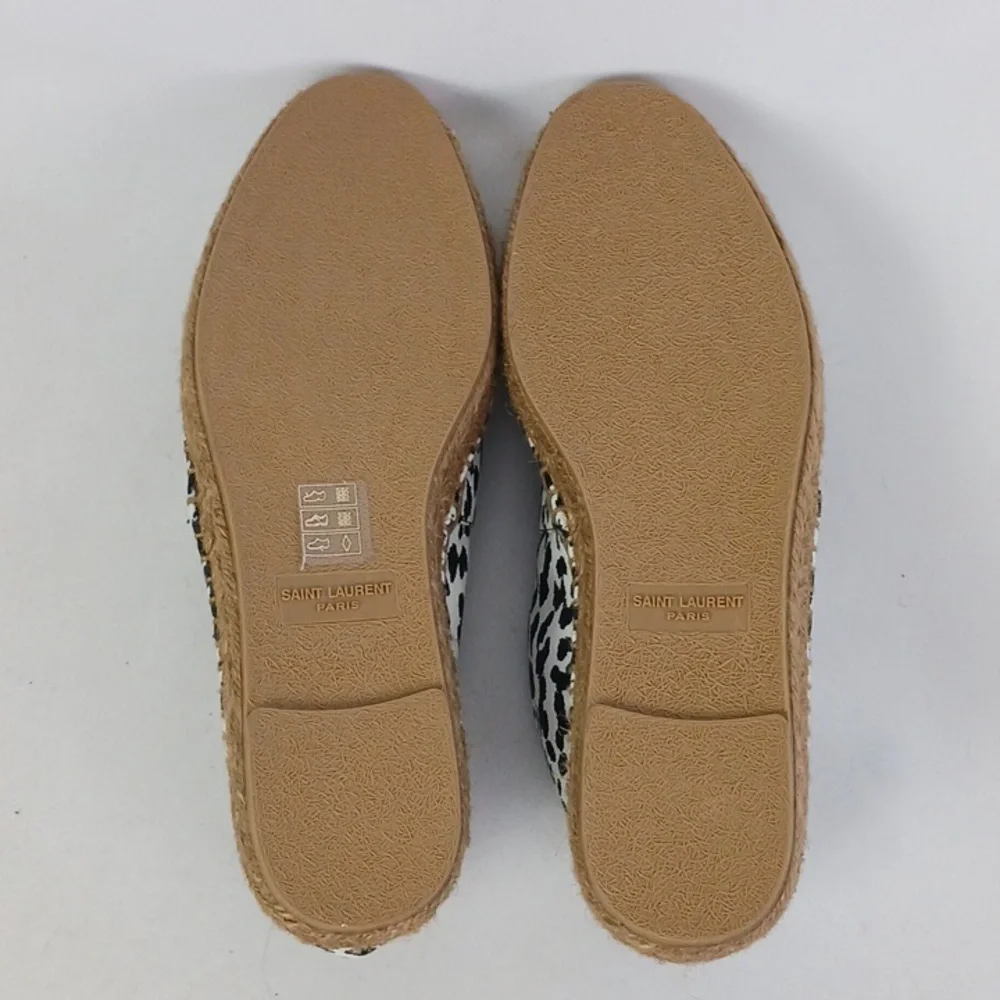 Yves Saint Laurent Animal Print Canvas Nib Espadrilles.